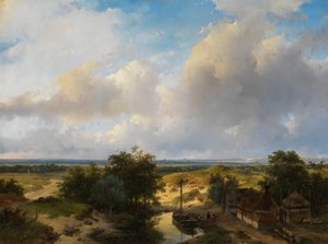 Dutch Landscape with a View of Haarlem by Andreas Schelfhout
