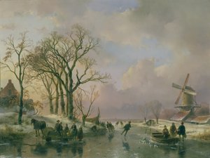 Skating in Holland by Andreas Schelfhout