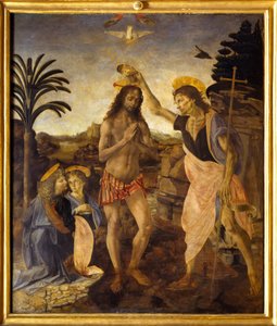 The Baptism of Christ by Andreea & Vinci Leonardo da (1452 1519) Verrocchio