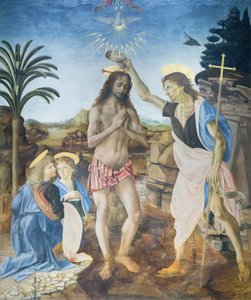 The baptism of Christ by Andreea & Vinci Leonardo da (1452 1519) Verrocchio