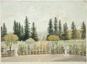 View from the Terrace of the Great Oranienbaum Palace by Andrei Yefimovich Martynov