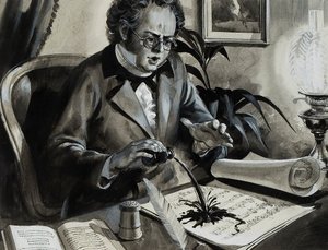 Portrait of Franz Schubert by Andrew Howat