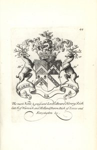 Coat of Arms and Crest of Edward Henry Rich, 7th Earl of Warwick and Holland, Baron Rich of Leeze and Kensington by Andrew Johnston