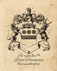 Coat of arms of the Right Honourable Price Devereux, 9th Viscount Hereford (1664-1740) by Andrew Johnston