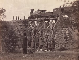 Bridge on Orange and Alexandria Rail Road, as Repaired by Army Engineers under Colonel Herman Haupt, 1865 by Andrew Joseph Russell