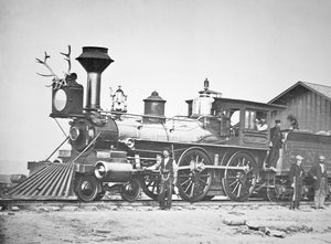 Locomotive number 23 at Wyoming Station near Little Laramie River, Wyoming by Andrew Joseph Russell