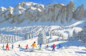 Colourful Skiers, Val Gardena, Italy