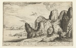 Landscape with the Fall of Icarus (series title: Landscapes) by Andries Jacobsz. Stock