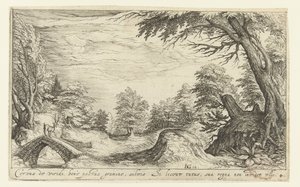 Landscape with a Deer on a Bridge