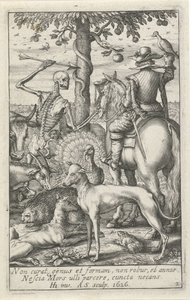 Skeleton with Arrow and Falconer, Amidst Animals (Animal Skeletons)