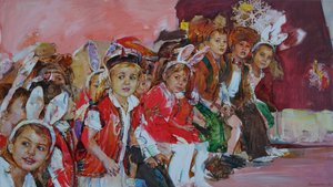 Happy Bunny Children by Andrii Kutsachenko