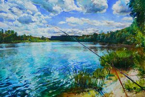 Peaceful River Fishing by Andrii Kutsachenko