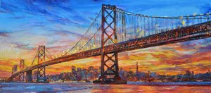 San Francisco Sunset Bridge by Andrii Kutsachenko