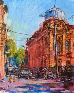 Vibrant City Corner by Andrii Kutsachenko