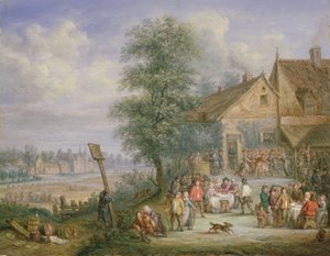 A Feast at Harvest-Time with the House of Drij Toren in the Background by Angel Alexio Michaut