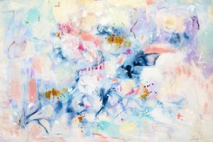 Fluid Pastel Abstract by Angela Hawkey
