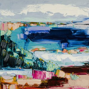 Vibrant Coastal View by Angela Hawkey