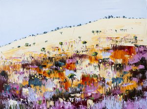 Vibrant Hillside Meadow by Angela Hawkey