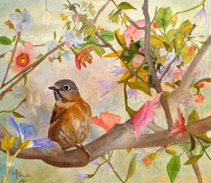Charming Bird in Bloom by Angeles M. Pomata