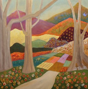 Colorful Field Path by Angeles M. Pomata