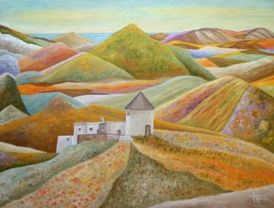 Colorful Hillside Mill by Angeles M. Pomata