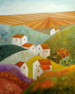 Colorful Hillside Village