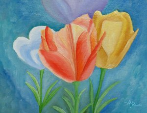Colorful Spring Tulips by Angeles M. Pomata