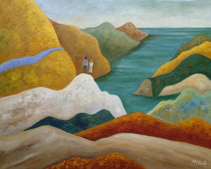 Couple Overlooking Coastal View