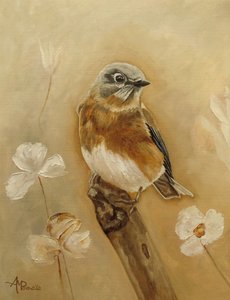 Gentle Bird and Flowers