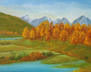 Golden Autumn River Valley