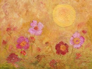 Golden Sunlit Flowers