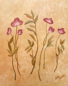 Pink Rustic Flowers by Angeles M. Pomata