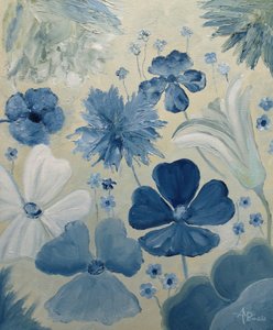 Soft Blue Garden Flowers