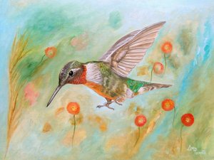 Vibrant Hummingbird Flight
