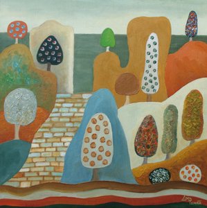 Whimsical Tree Landscape by Angeles M. Pomata