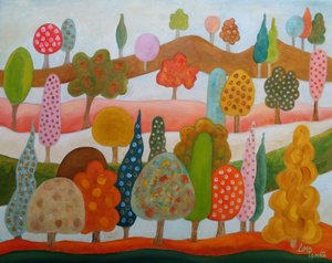 Whimsical Tree Landscape by Angeles M. Pomata