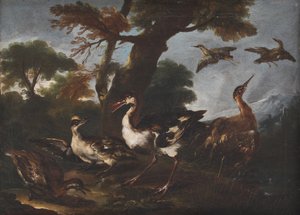 Landscape with Birds by Angelo Maria Crivelli