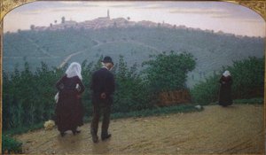 Sunday Dawn First Mass by Angelo Morbelli
