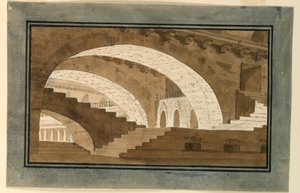 Stage Design, Interior of Basement of Palace by Angelo Toselli