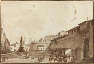 View of Livorno by Angelo Uggeri