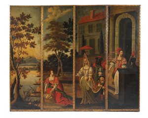 Four-Fold Double-Sided Screen by Anglo Flemish School