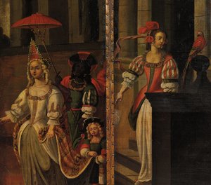 Four-fold double-sided screen, c.1700 by Anglo Flemish School