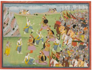 A Painting from the Mahabharata: Balabhadra Fighting Jarasandha, Kangra or Garhwal, c.1810-20 by Anglo Indian School