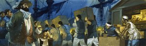 Chinese Workers Loading Tea onto a Clipper for Transport to England by Angus McBride