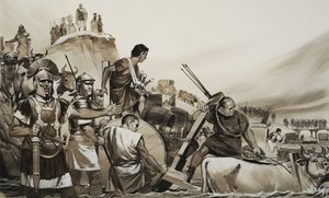 Julius Caesar led his soldiers across the little River Rubicon and marched upon Rome by Angus McBride