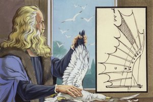 Leonardo Da Vinci Studying Birds to Discover How a Man Could Fly by Angus McBride