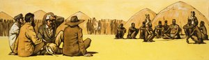 Pioneers Negotiate with Tribal Chiefs in Africa by Angus McBride