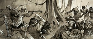 Portuguese sailors attacked by hostile tribes in North Africa