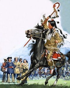 Unidentified Indians Surround Small Group of Scouts by Angus McBride
