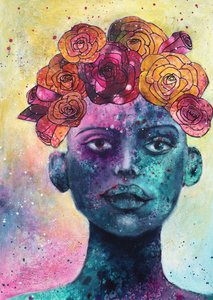 Colorful Floral Portrait
